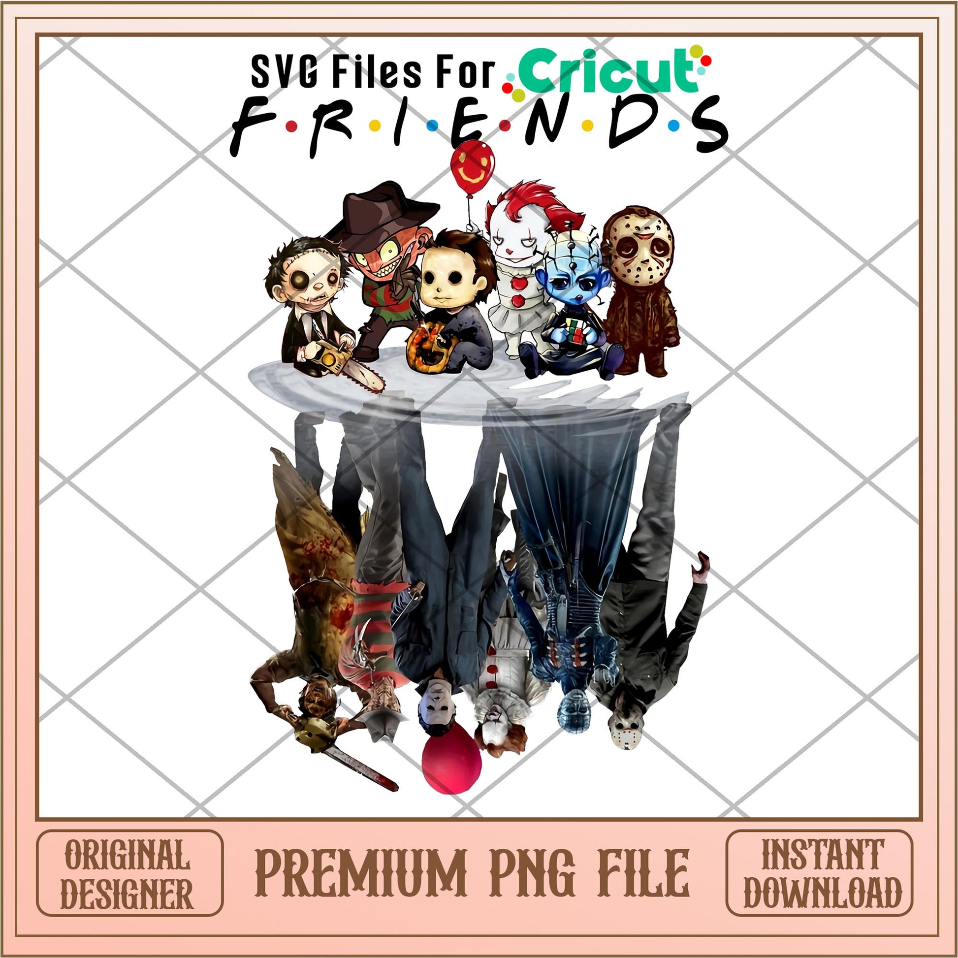 Horror friends Characters png, Horror characters png, digital download