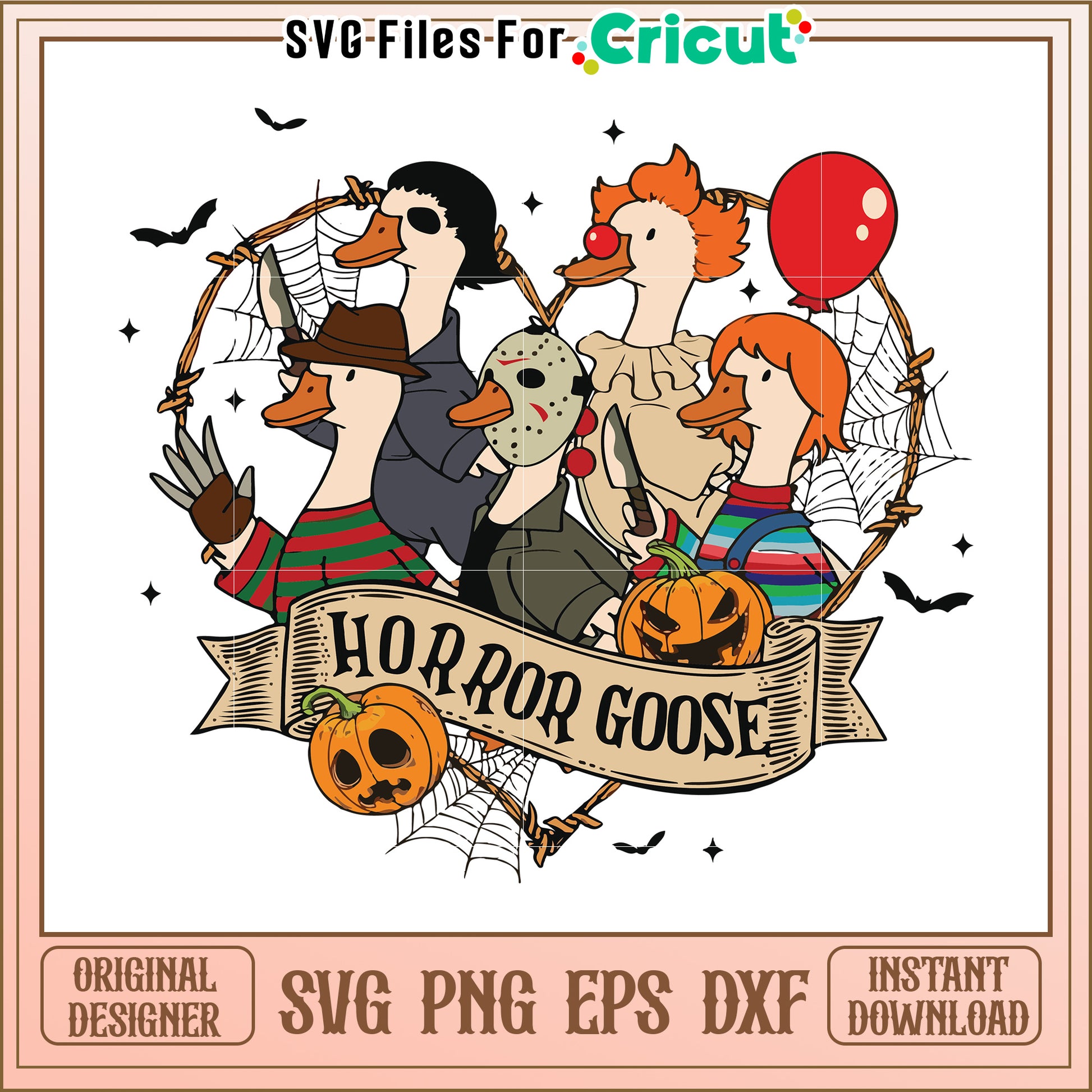 Horror goose svg, halloween wallpaper svg, halloween decor svg