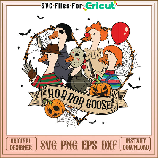 Horror goose svg, halloween wallpaper svg, halloween decor svg