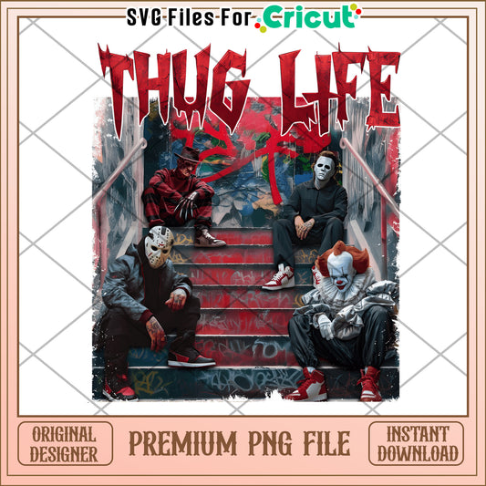Horror mivie characters thug life png, halloween holiday png, horror halloween png
