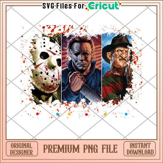 Horror movie characters friends png, halloween​ decorations​ png, halloween candy​ png