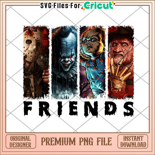 Horror movie characters friends png, halloween png, times for halloween png