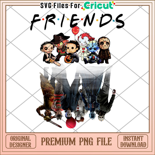 Horror movie characters friends png, happy halloween​ png, spooky quotes png