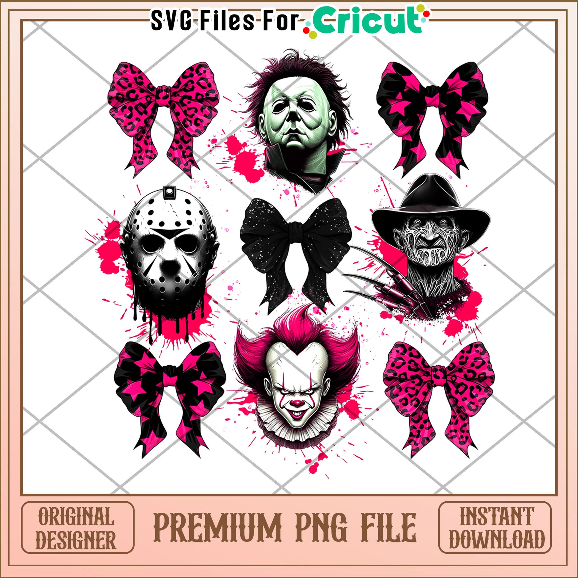 Horror movie characters head design png, halloween holiday png, horror halloween png