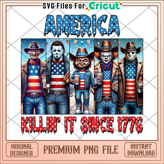 Horror movie characters killin it since 1776 png, independence day png, freedom america  quotes png