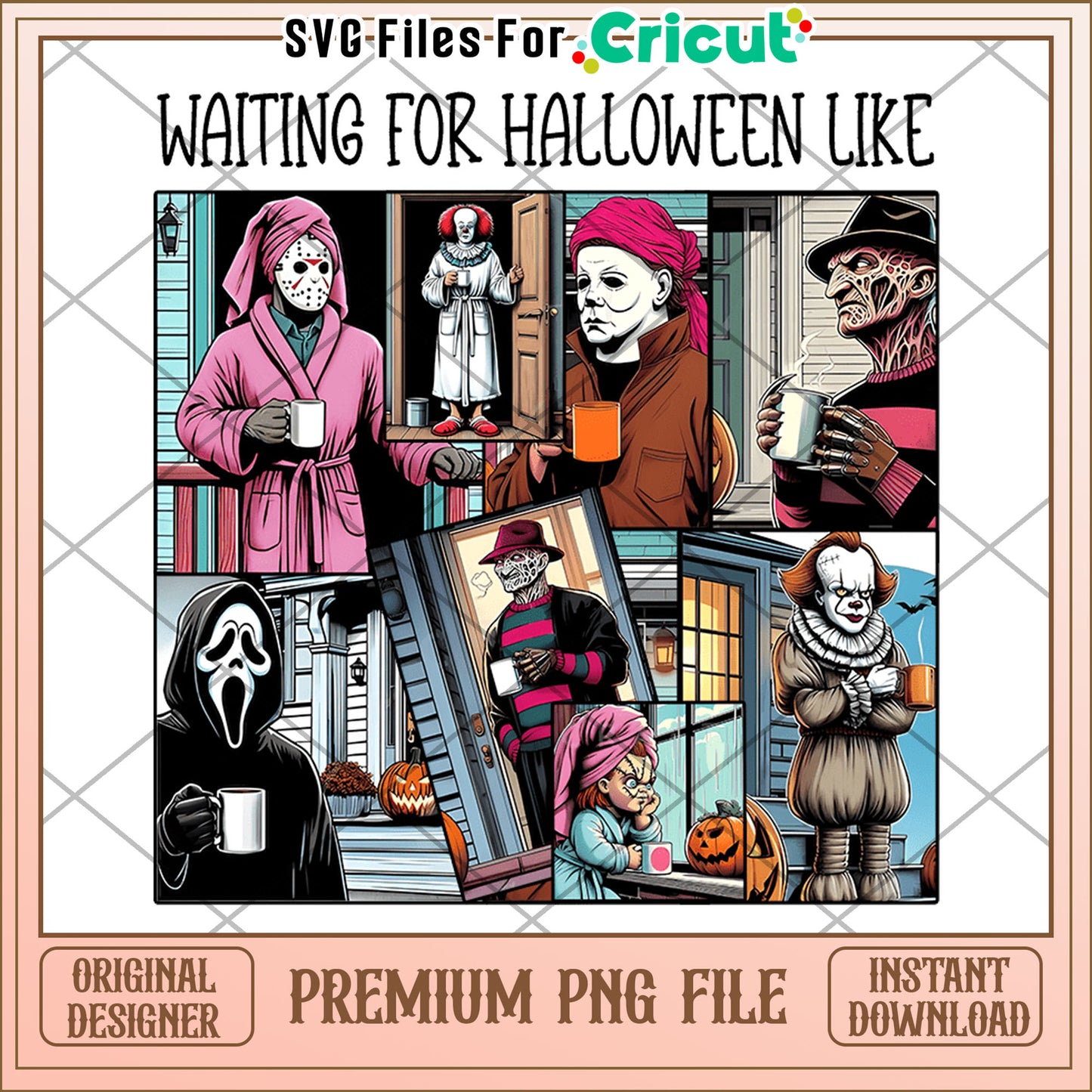 Horror movie character waiting for halloween png, horror movie characters png, horror movie png