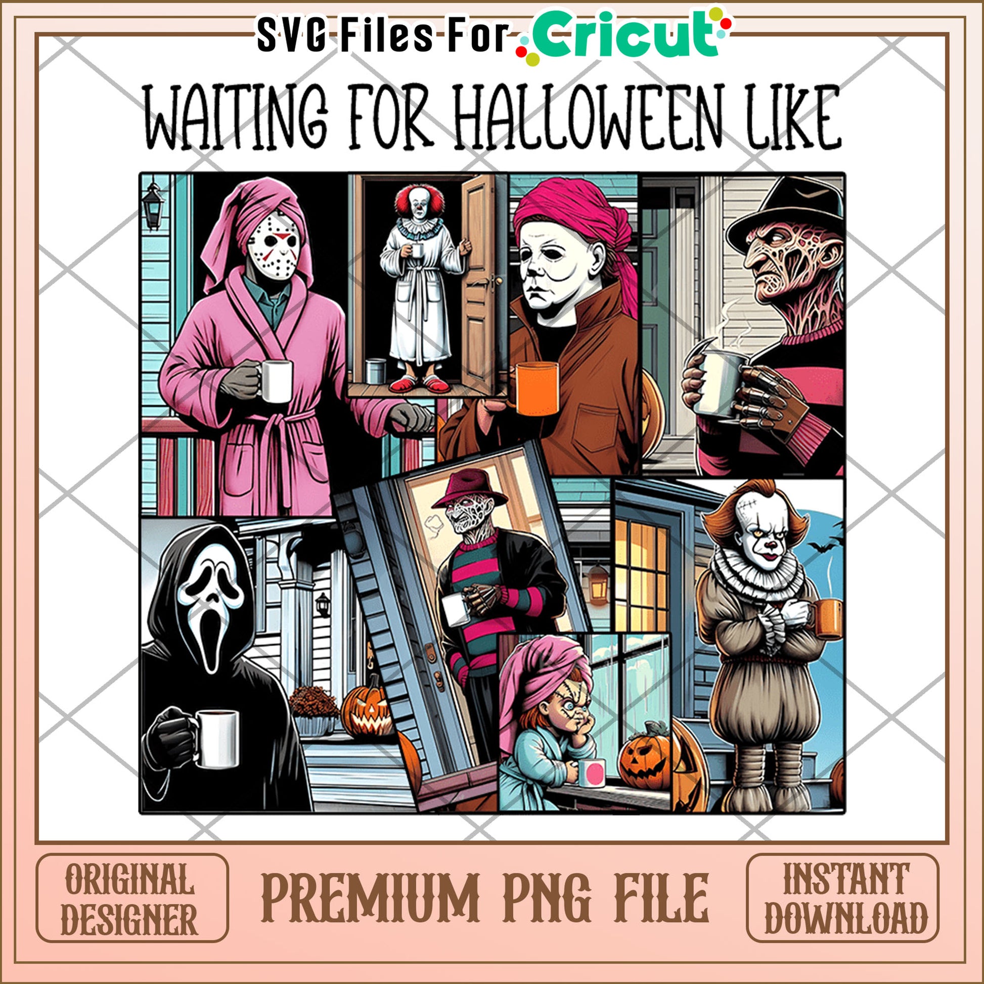 Horror movie character waiting for halloween png, horror movie characters png, horror movie png