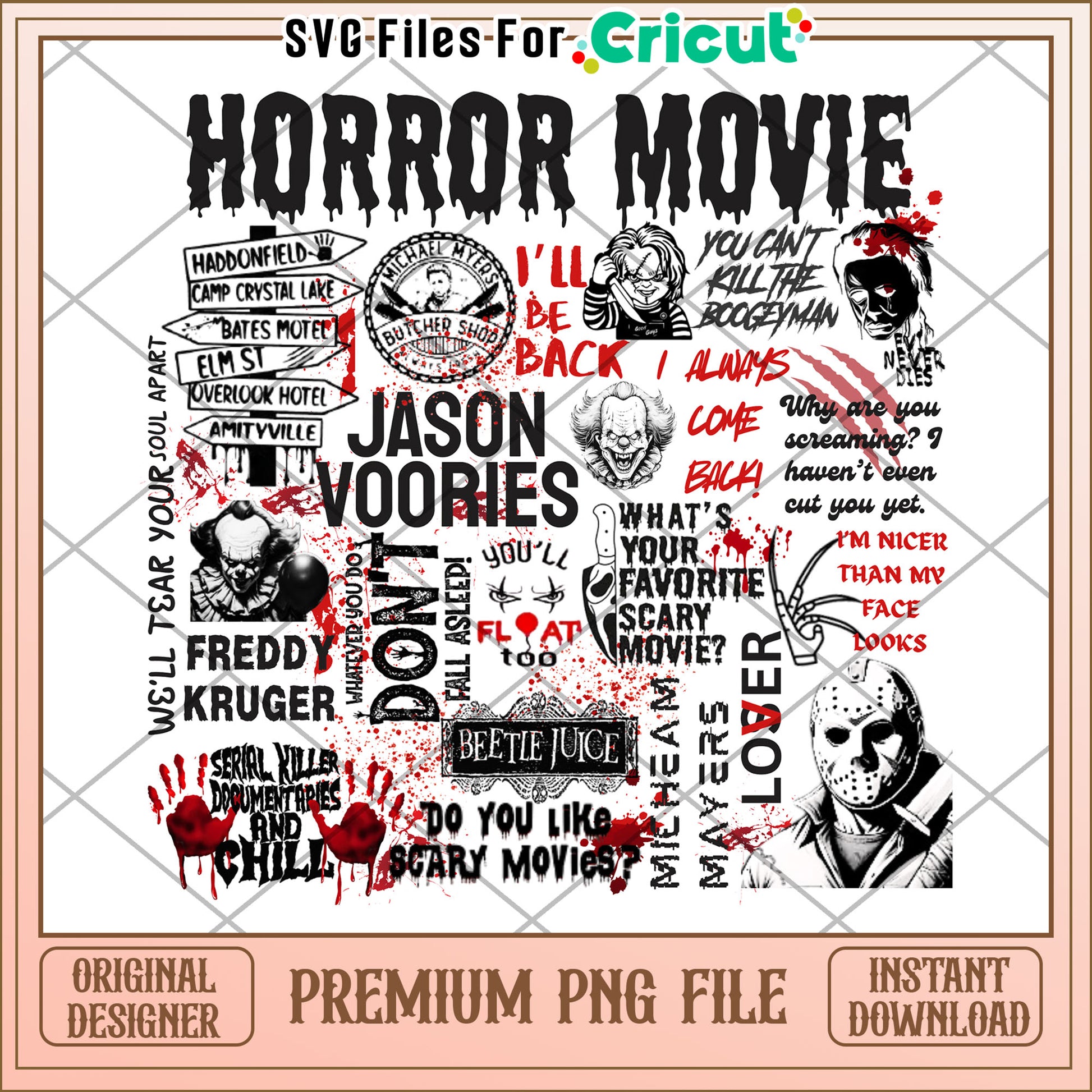 Horror movies png, halloween​ horror night png, scary characters png