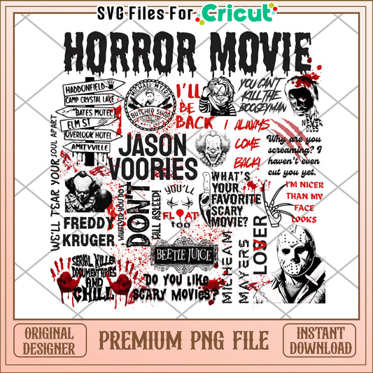 Horror movies png, halloween​ horror night png, scary characters png