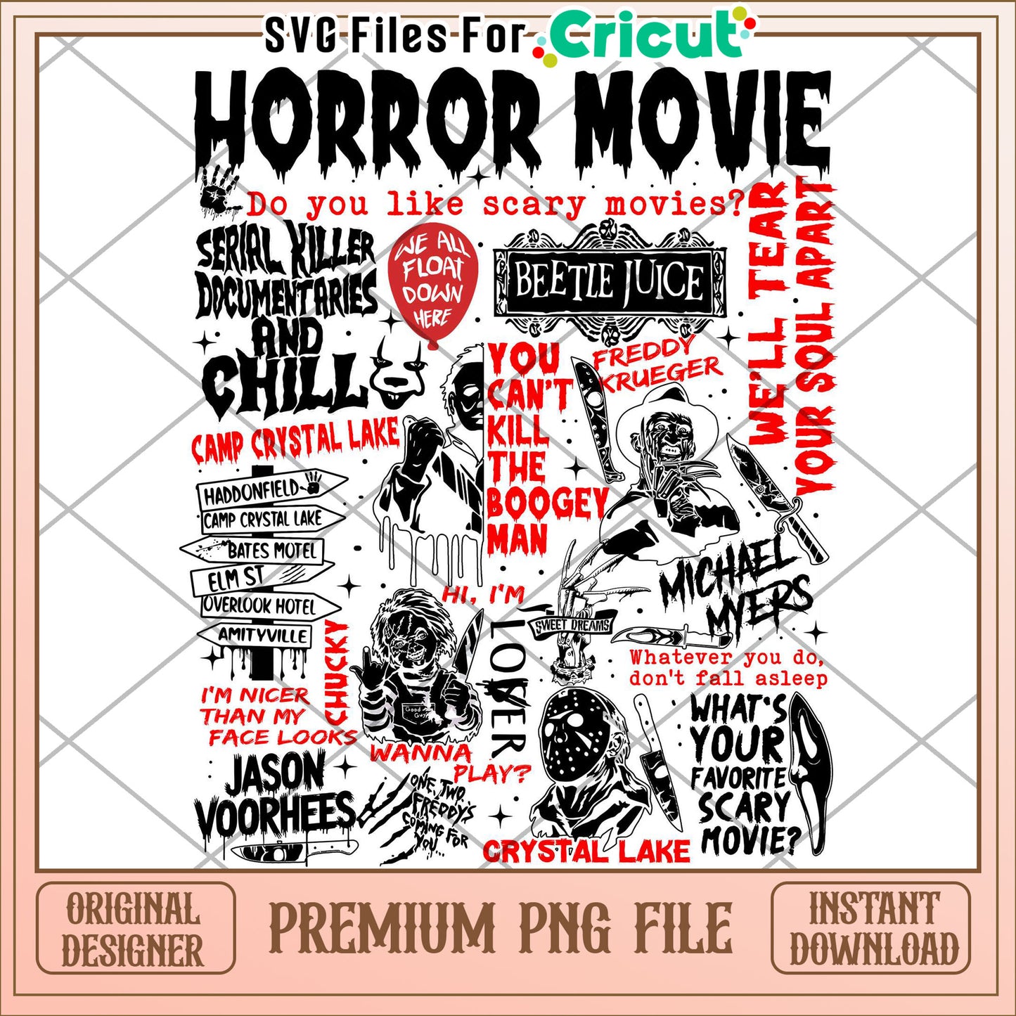 Horror movies png, spooky halloween png, halloween season png