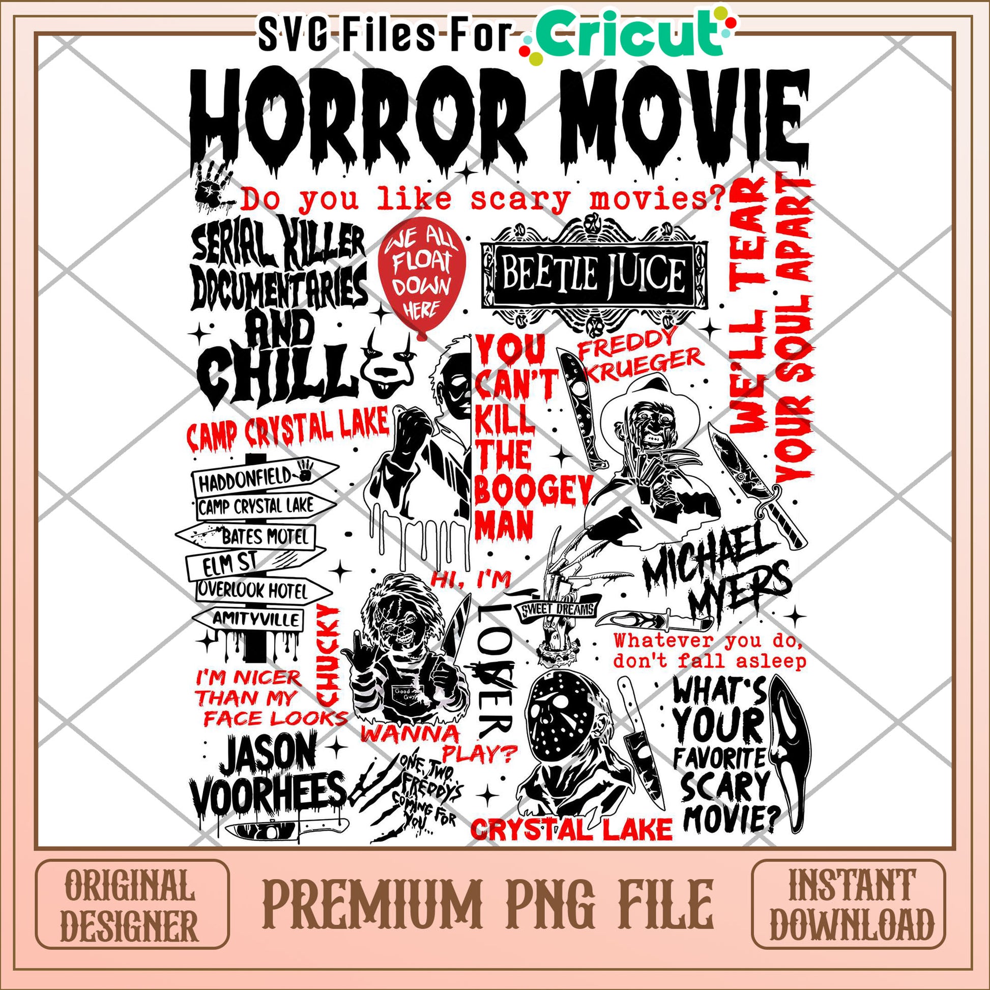 Horror movies png, spooky halloween png, halloween season png