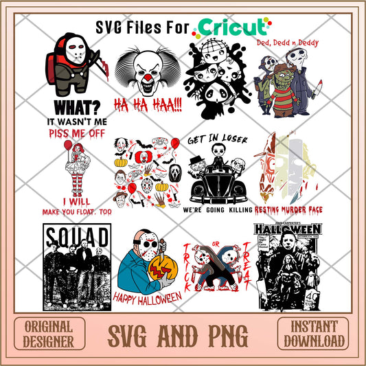 Horror friends quotes svg bundle, Halloween svg - Svgfileforcricut 