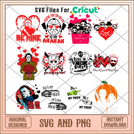 Horror valentine bundle, Halloween svg - Svgfileforcricut
