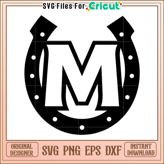 Horseshoe Initial M SVG File for Cricut, Perfect for Custom Crafting Projects