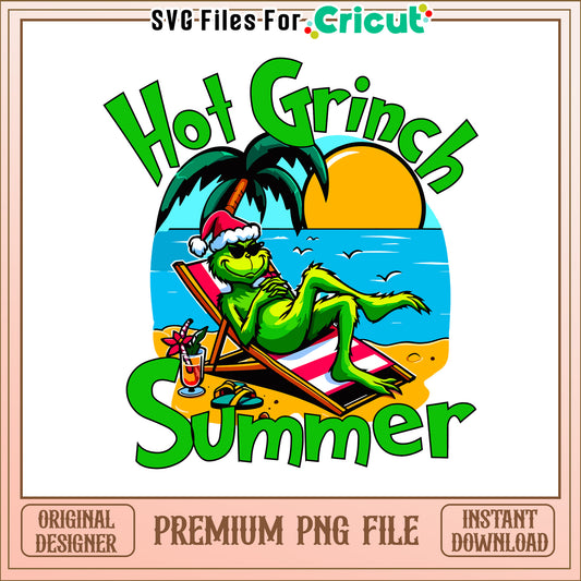 Hot grinch summer png, summer grinch​​ png, grinch cartoon​ png