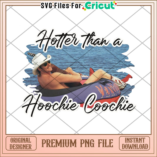 Hotter than hoochie coochie design png, funny quote png, retro american png