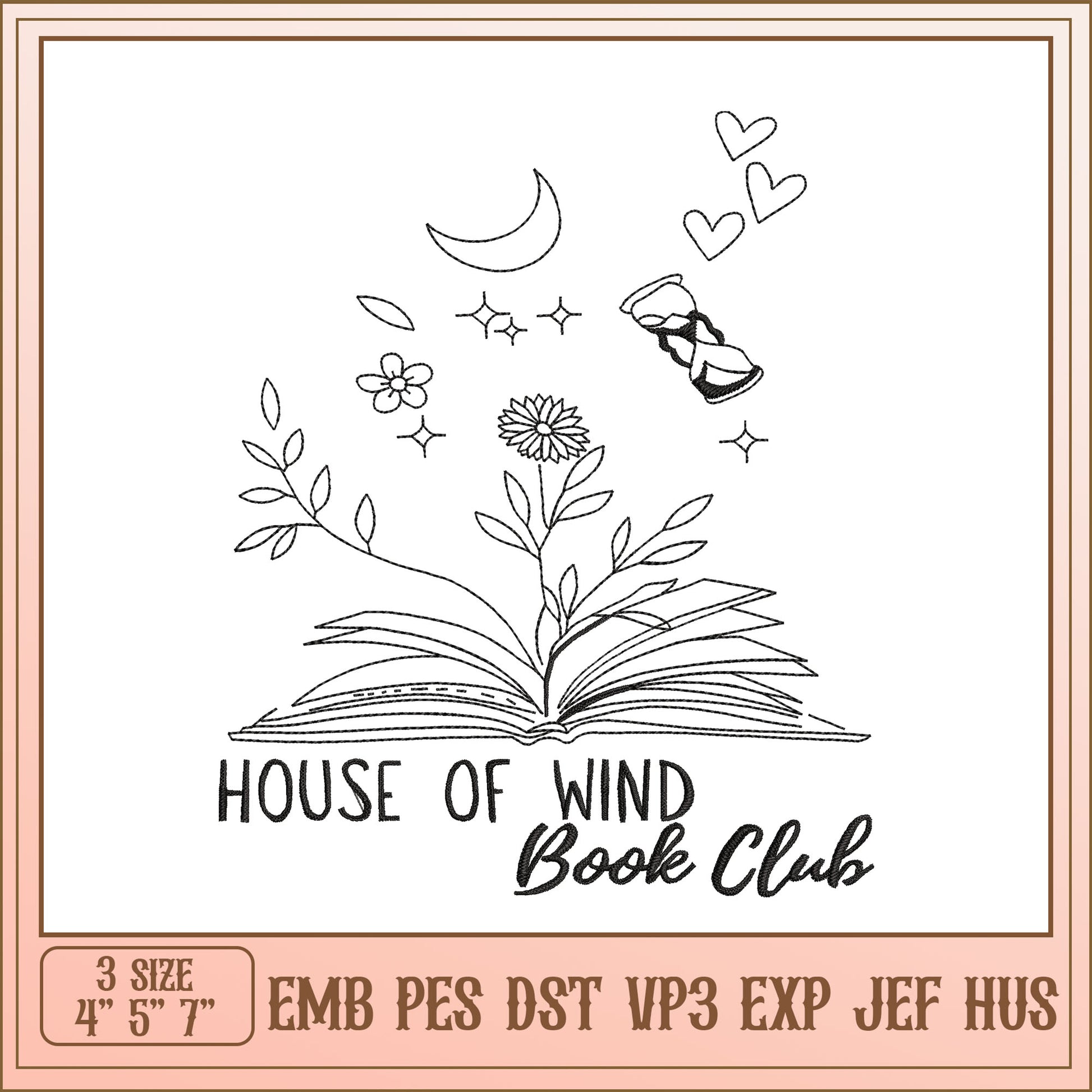House of Wind Book Club Embroidery Design for Creative Projects