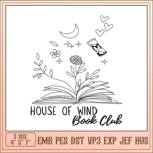 House of Wind Book Club Embroidery Design for Creative Projects