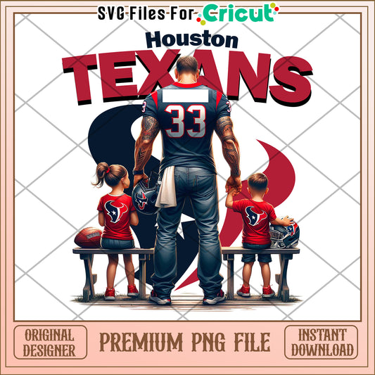 Houston Texans Family Illustration, premium PNG for instant download