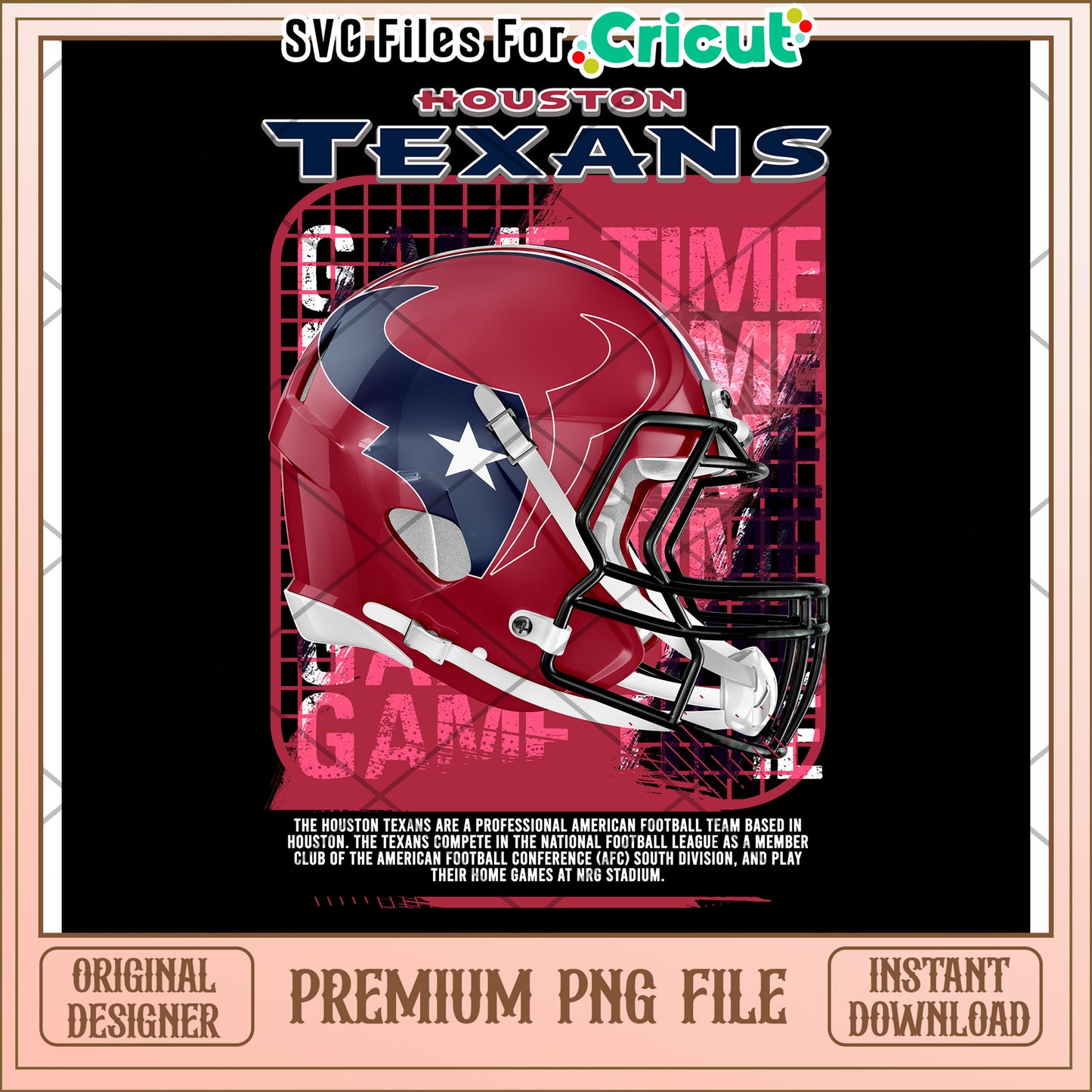 Houston Texans Football Helmet PNG Design, Perfect for Crafts