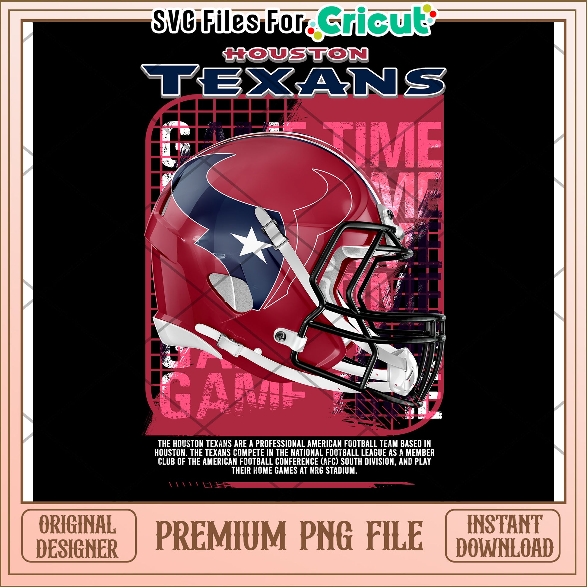 Houston Texans Football Helmet PNG Design, Perfect for Crafts