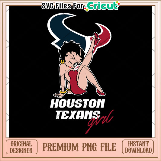 Houston Texans Girl PNG Design, Perfect for Cricut Projects