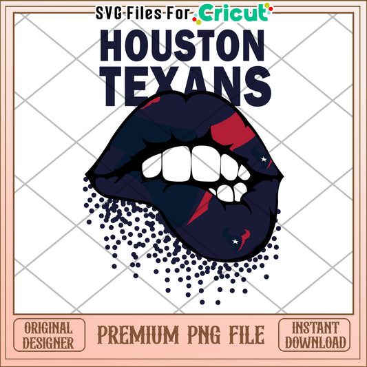 Houston Texans Lip Design PNG File, Perfect for Cricut Projects