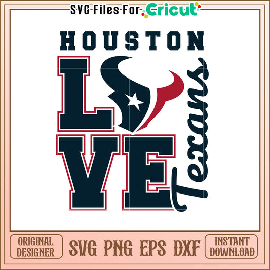 Houston Texans Love SVG Design