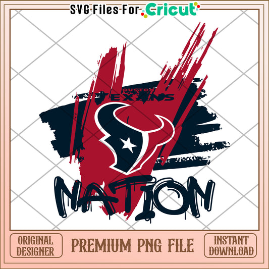 Houston Texans Nation PNG file for crafting projects, ideal for Cricut use