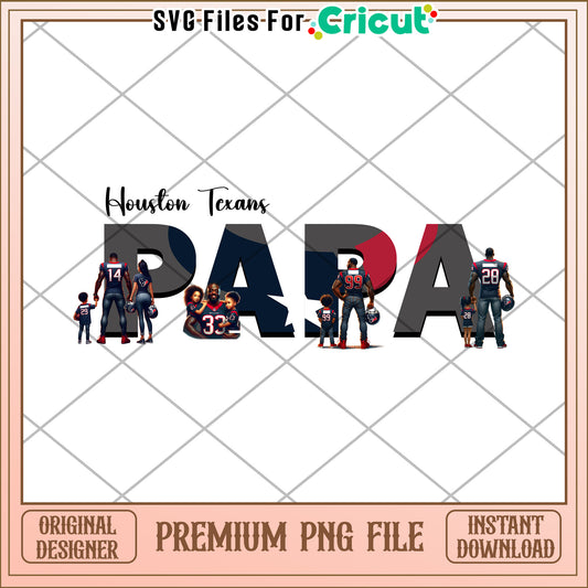 Houston Texans Papa PNG design for sports fans, perfect for crafting