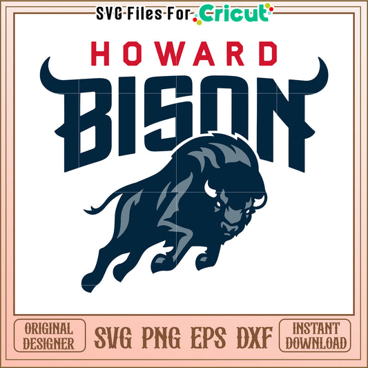 Howard Bison Logo Design for Crafts, Perfect for Cricut Cutting Projects