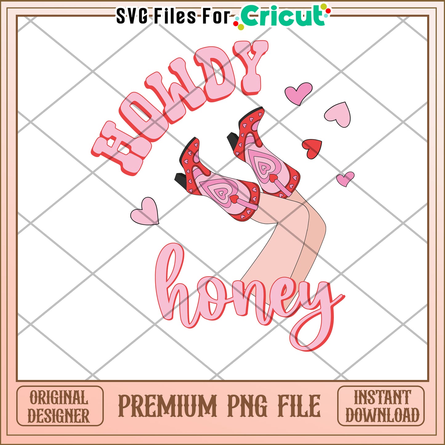 Howdy Honey PNG Cowboy Boots Design