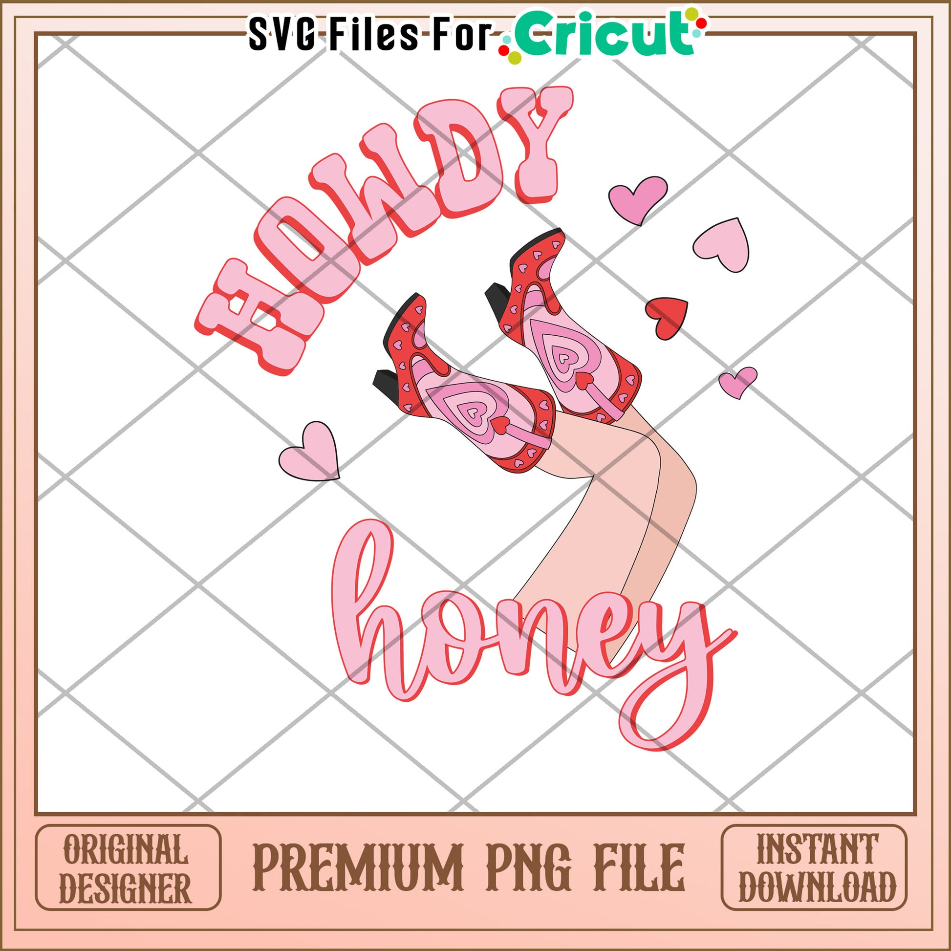Howdy Honey PNG Cowboy Boots Design
