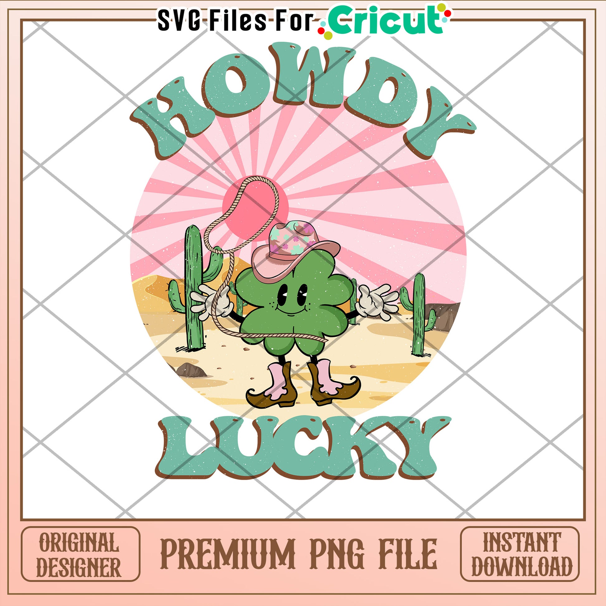 Howdy Lucky Clover PNG Design