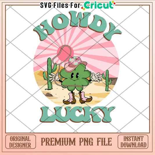 Howdy Lucky Clover PNG Design