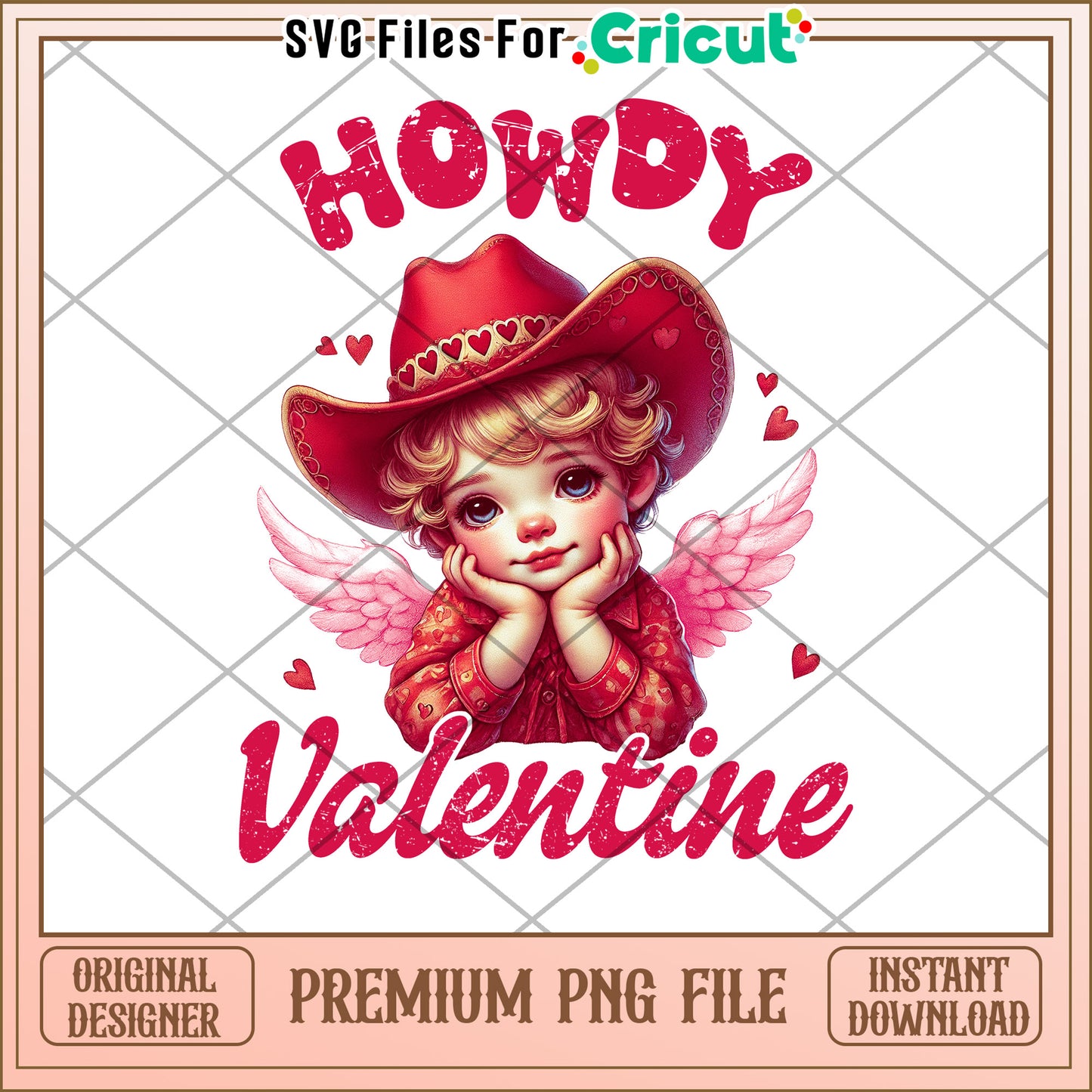 Howdy Valentine Cowgirl PNG