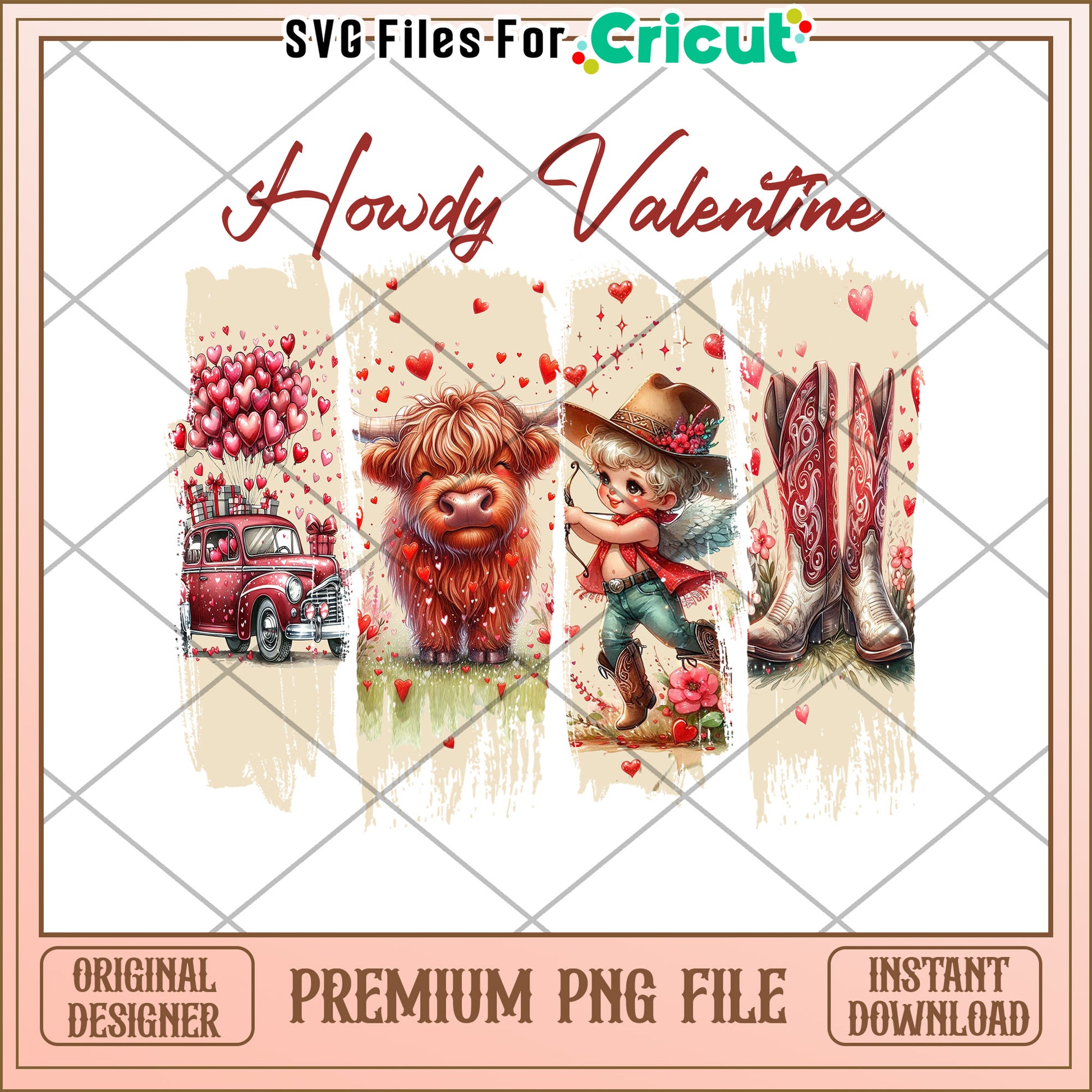 Howdy Valentine PNG Sublimation Design