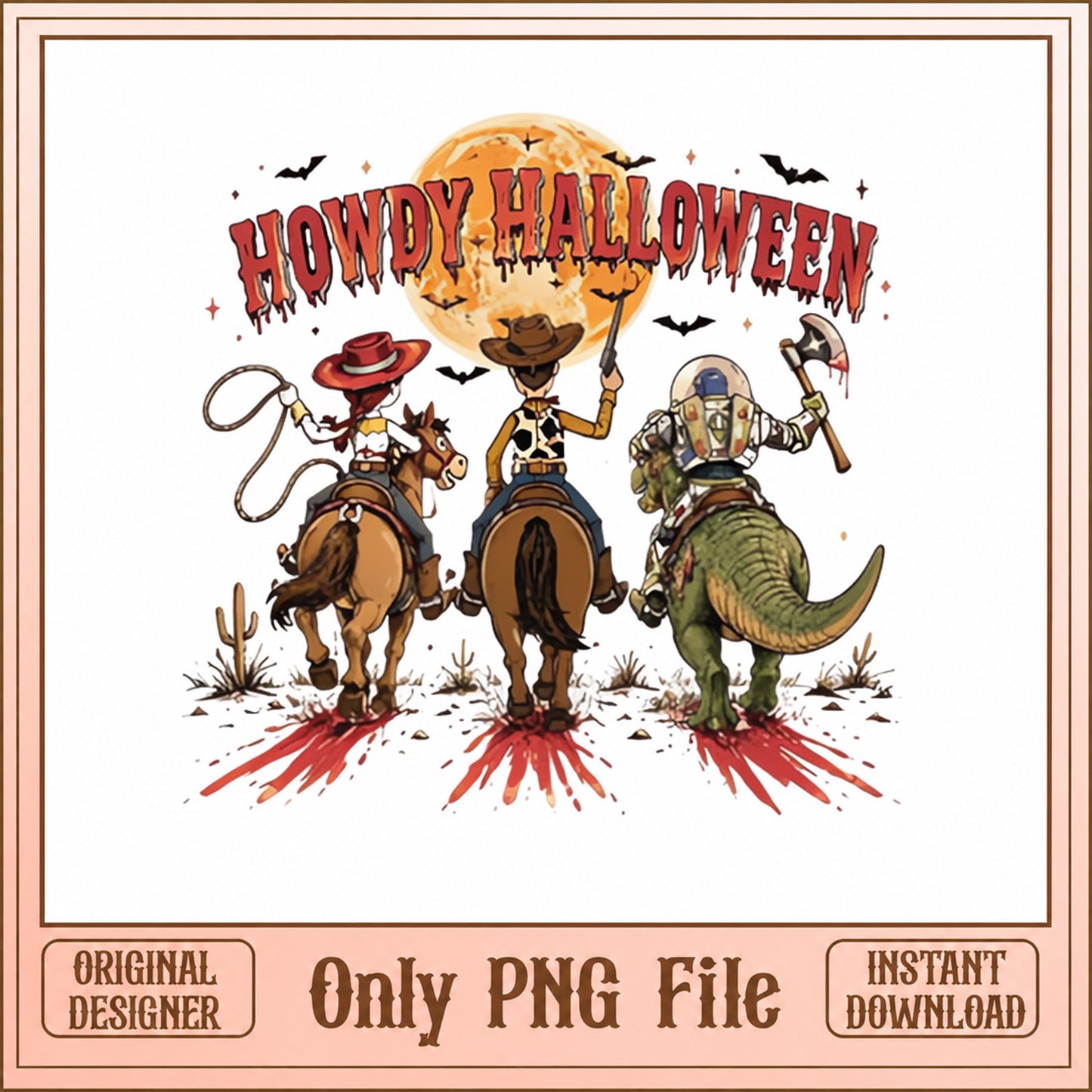 Howdy Halloween Cowboy PNG, Western Halloween Clipart, PNG File