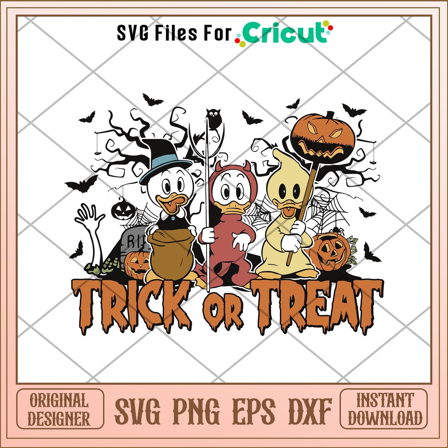 Huey Dewey And Louie Trick Or Treat  svg, Disney characters svg, Digital Download
