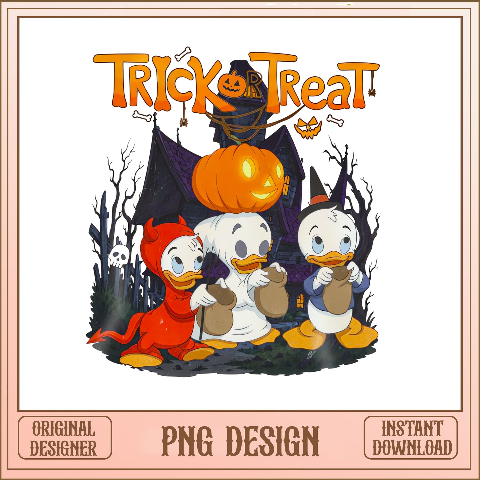 Huey Dewey Louie Halloween PNG, Trick Or Treat PNG, Disney PNG