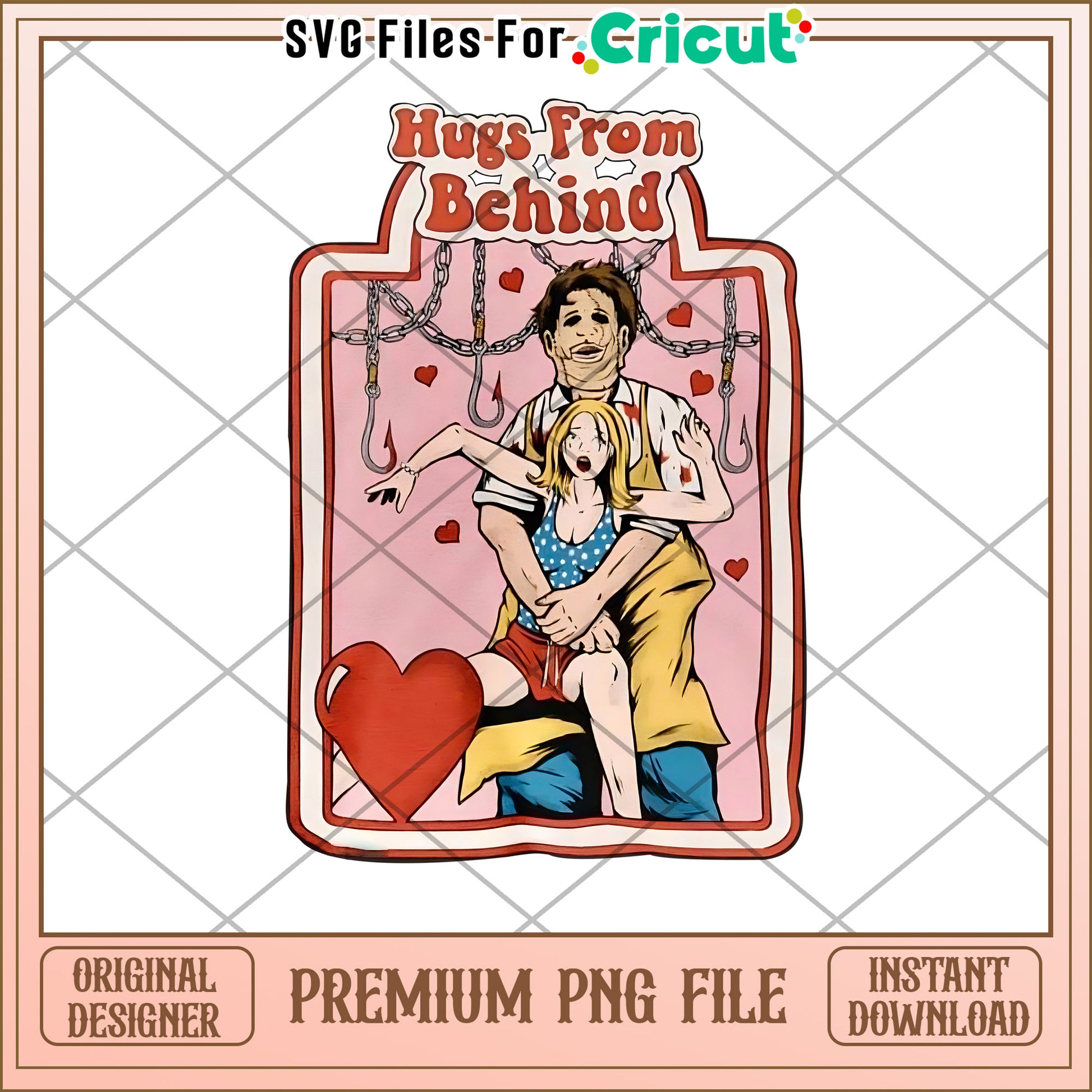 Hugs From Behind PNG Cricut File