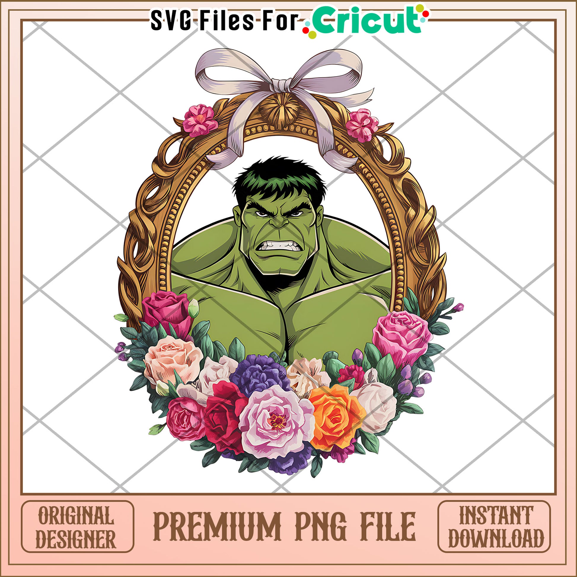 Hulk Floral Frame PNG Design, Perfect for Crafts and Projects