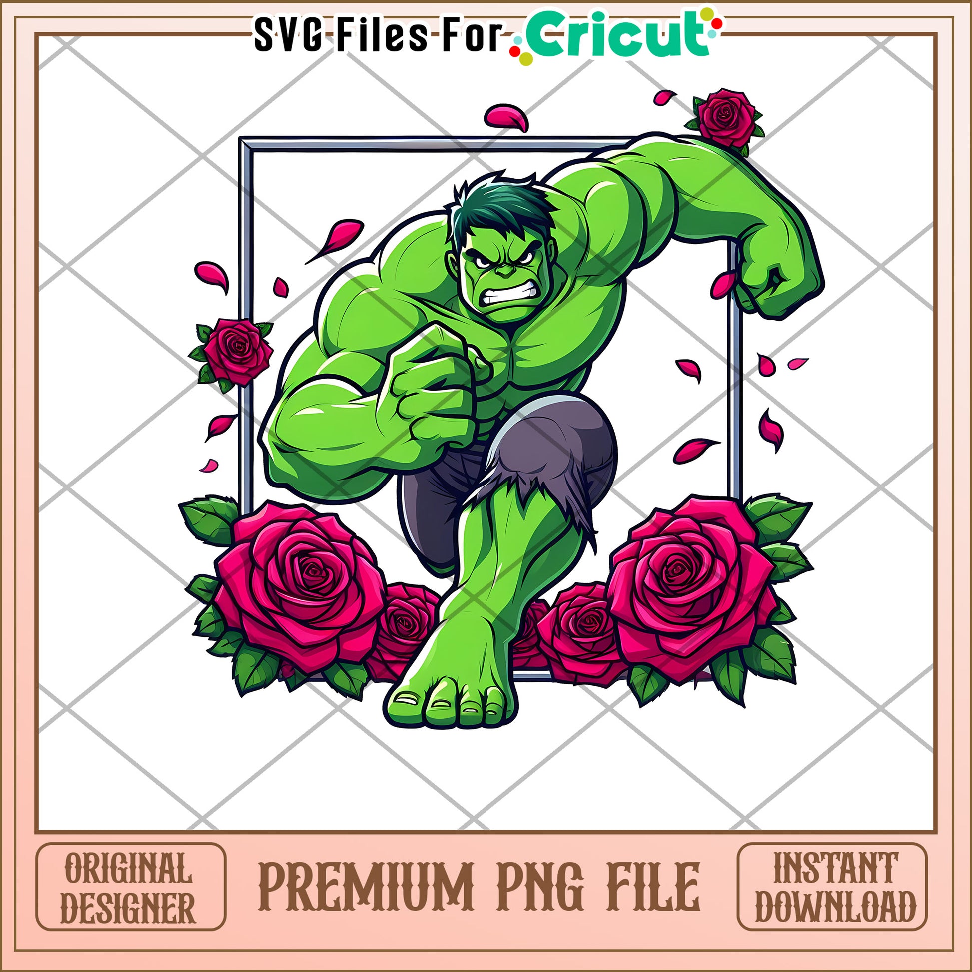 Hulk PNG Sublimation Design Roses