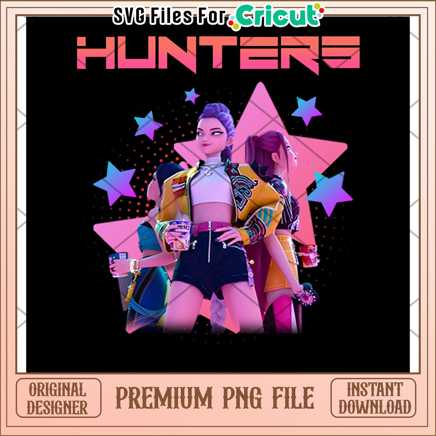Hunters girls png, kpop songs png, netflix cartoon png
