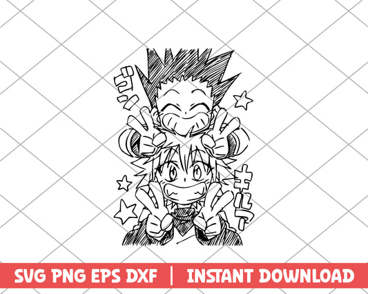 Hunter x hunter killua and gon art anime svg