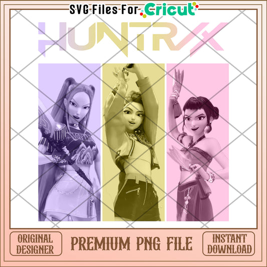 Huntrix Kpop Demon Hunters png, kpop demon hunters png, huntrix band png