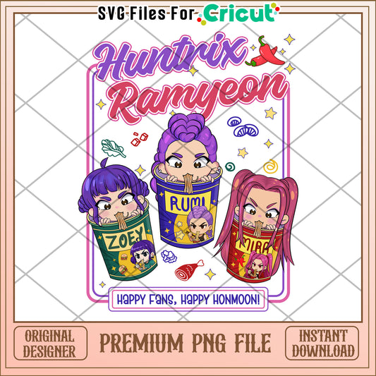Huntrix Kpop Demon Ramyeon png, demon hunters png, huntrix png'