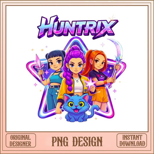 Huntrix Girls Squad PNG, Magical Girls PNG, Girl Power PNG