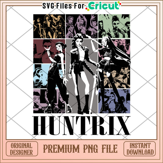 Huntrix black design png, demon hunters png, huntrix png