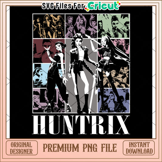 Huntrix black logo png, kpop songs png, netflix cartoon png